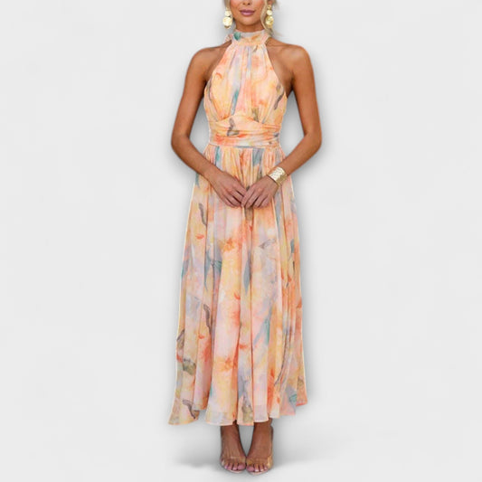 ARLEYA – Halterjurk met Aquarelprint