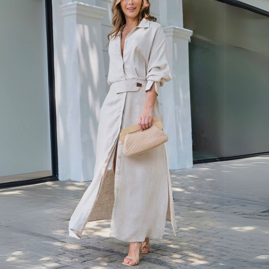 Jeanette™ | Elegante maxi-jurk met V-hals
