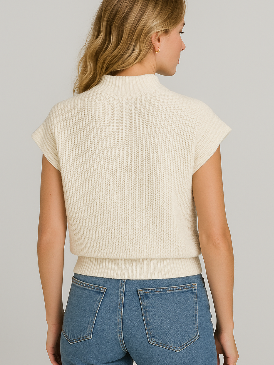Mouwloos Sweatervest met Kapmouwtjes