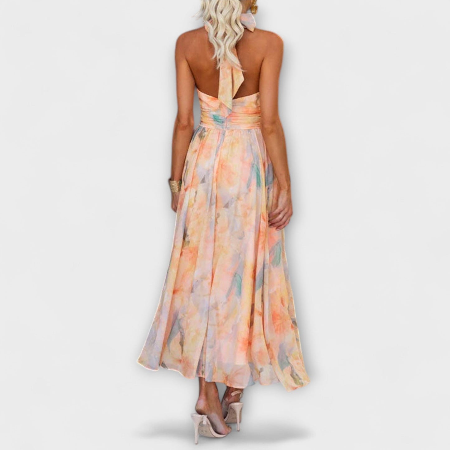 ARLEYA – Halterjurk met Aquarelprint