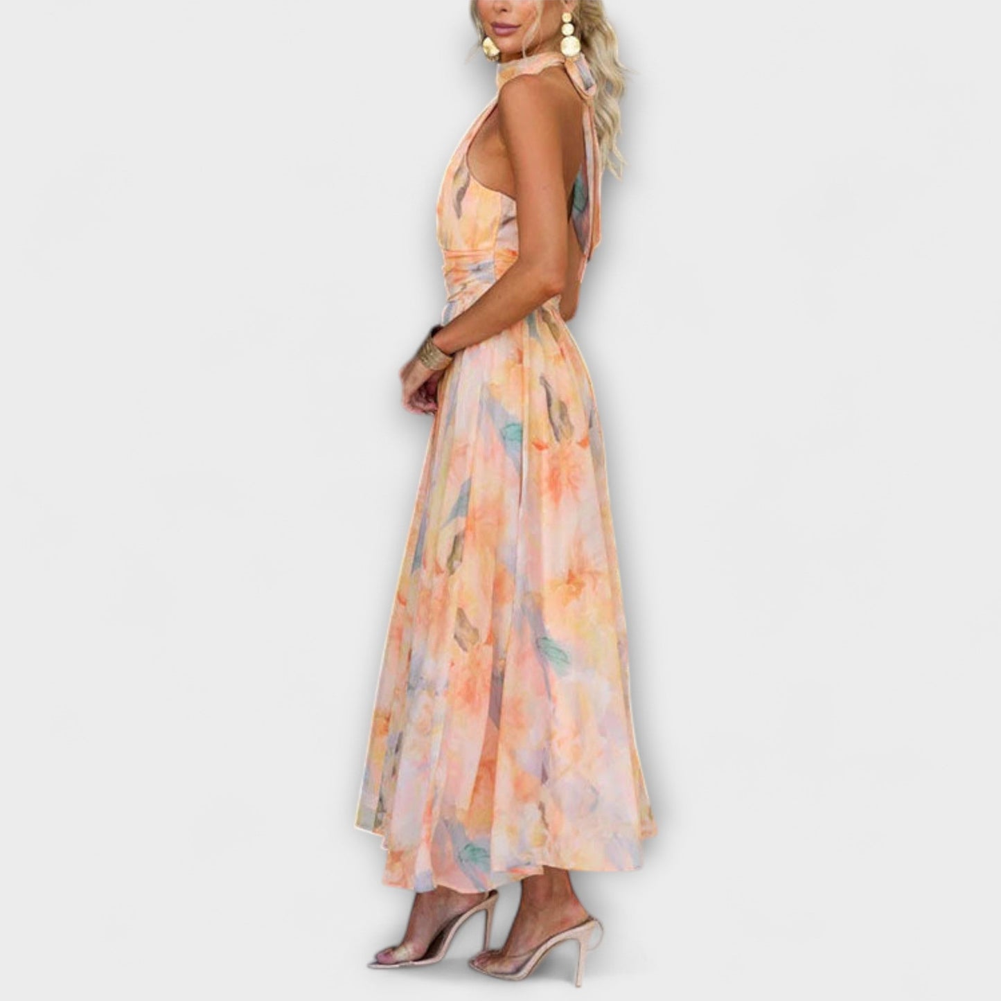 ARLEYA – Halterjurk met Aquarelprint