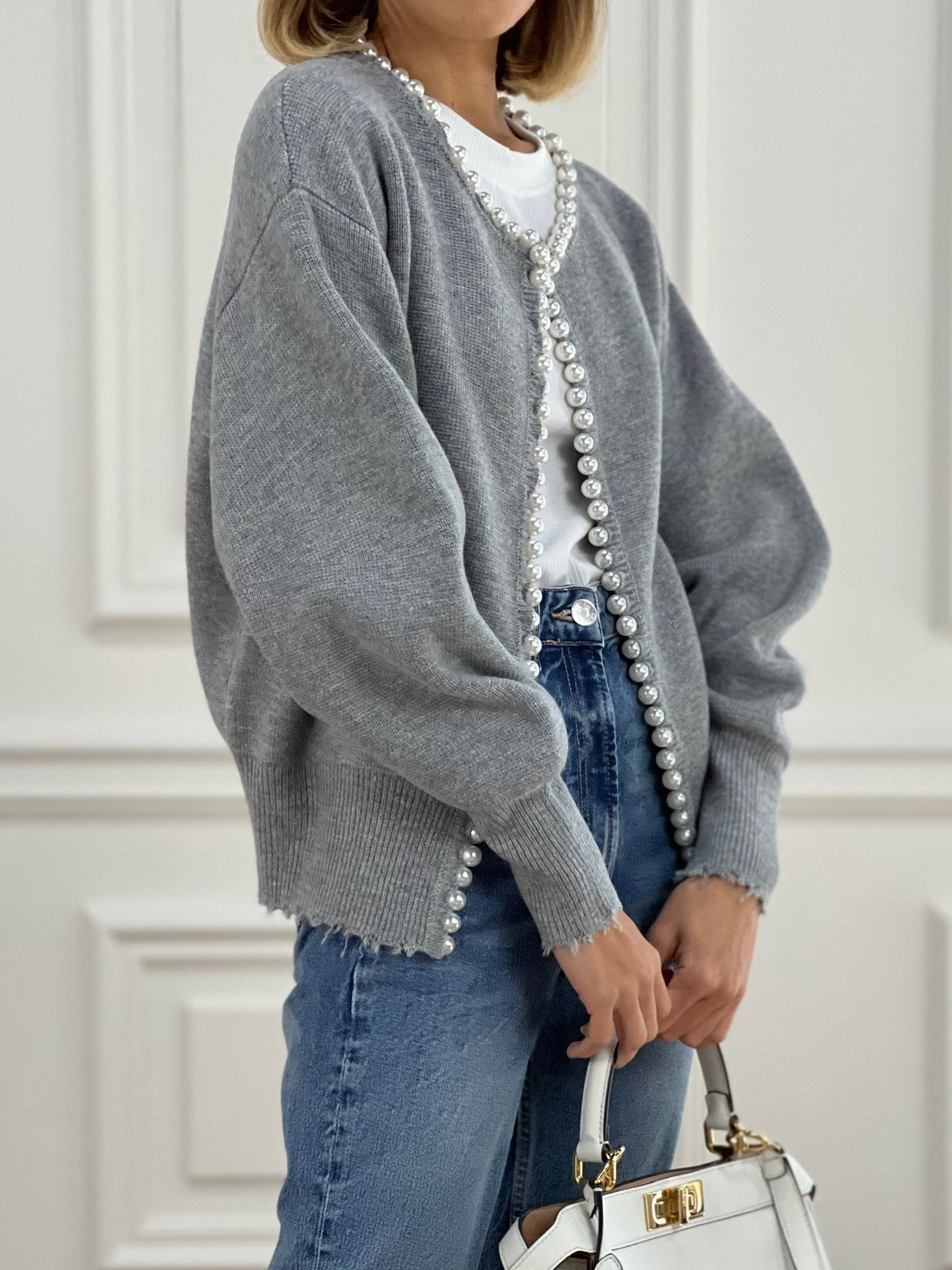 Parelrand Versleten Cardigan
