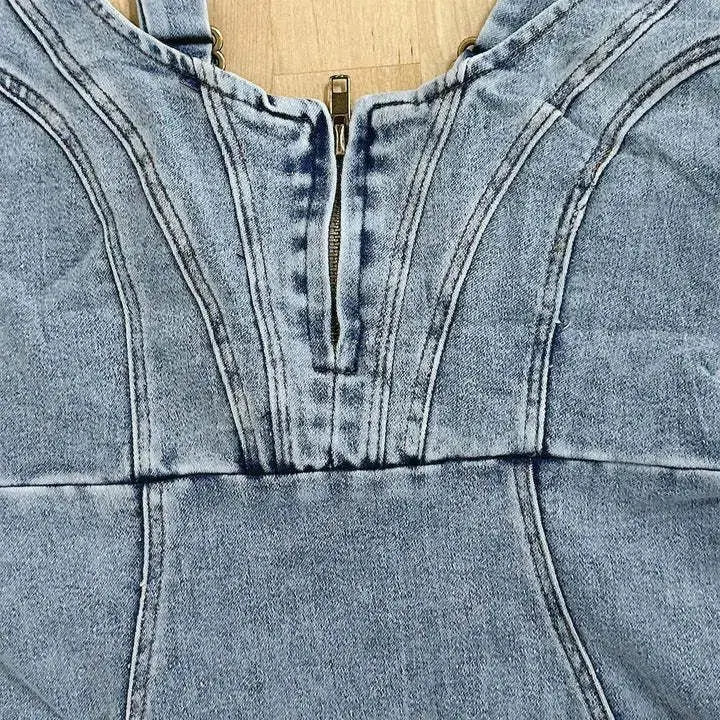 Anna™ | Denim jurk met verstelbare bandjes